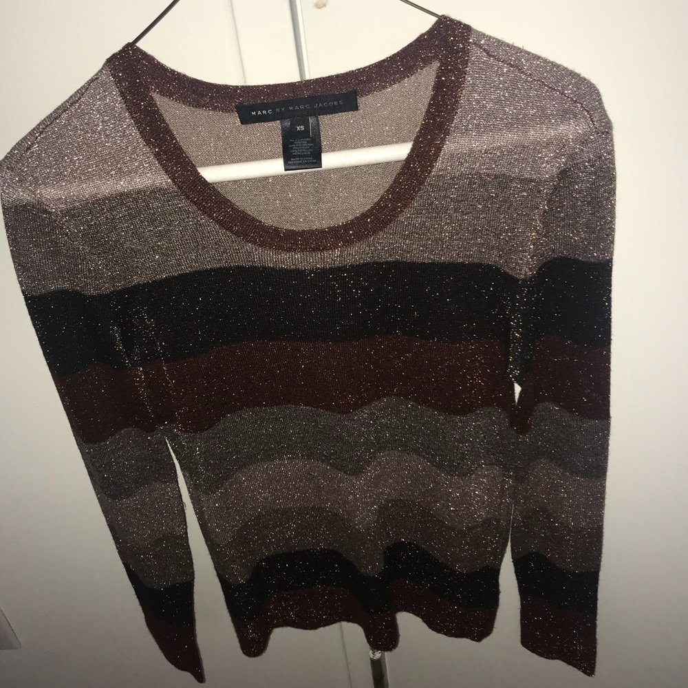 Copper metallic long sleeved top